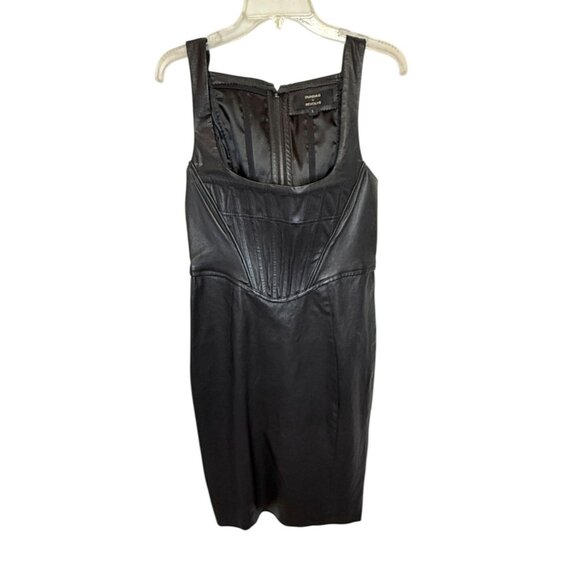 Dundas x REVOLVE Lou Black Leather Corset Dress – Size L - Picture 2 of 8